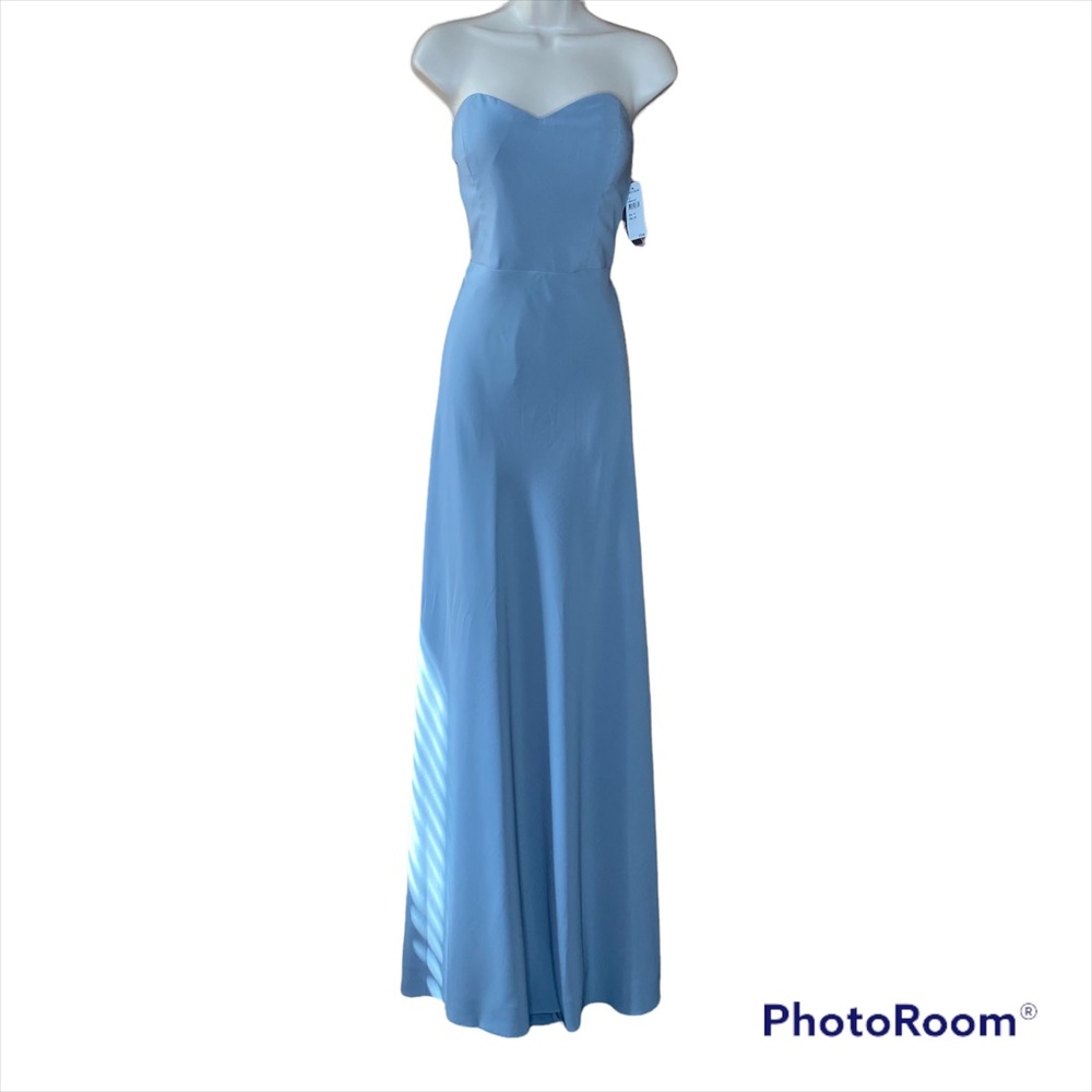 Jenny Yoo Collection Formal Long Dress Strapless Blue Size 12 New